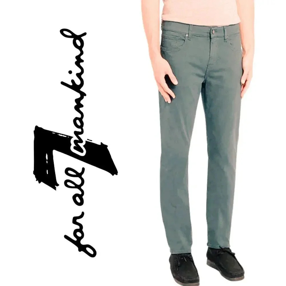 7 for All‎ Mankind, Slimmy Slim Fit Pants, Mint Green, Seafoam